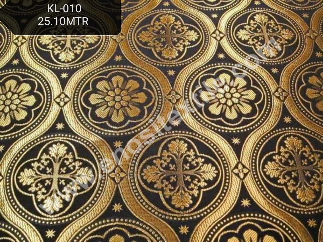 KL-010 Black-Gold Brocade Fabrics